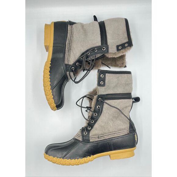 L.L. Bean Womens Signature Wicked Good Bean Boots 10" Grey Suede Size 9 Worn 1x - Picture 10 of 13